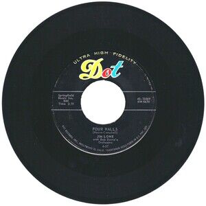 Jim Lowe 45 Four Walls / Talkin' To The Blues on Dot VG '57 Pop